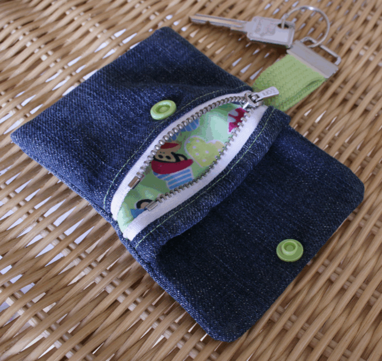Mini Cartera de Jean: Doble compartimento + Llavero ¡Súper práctica!